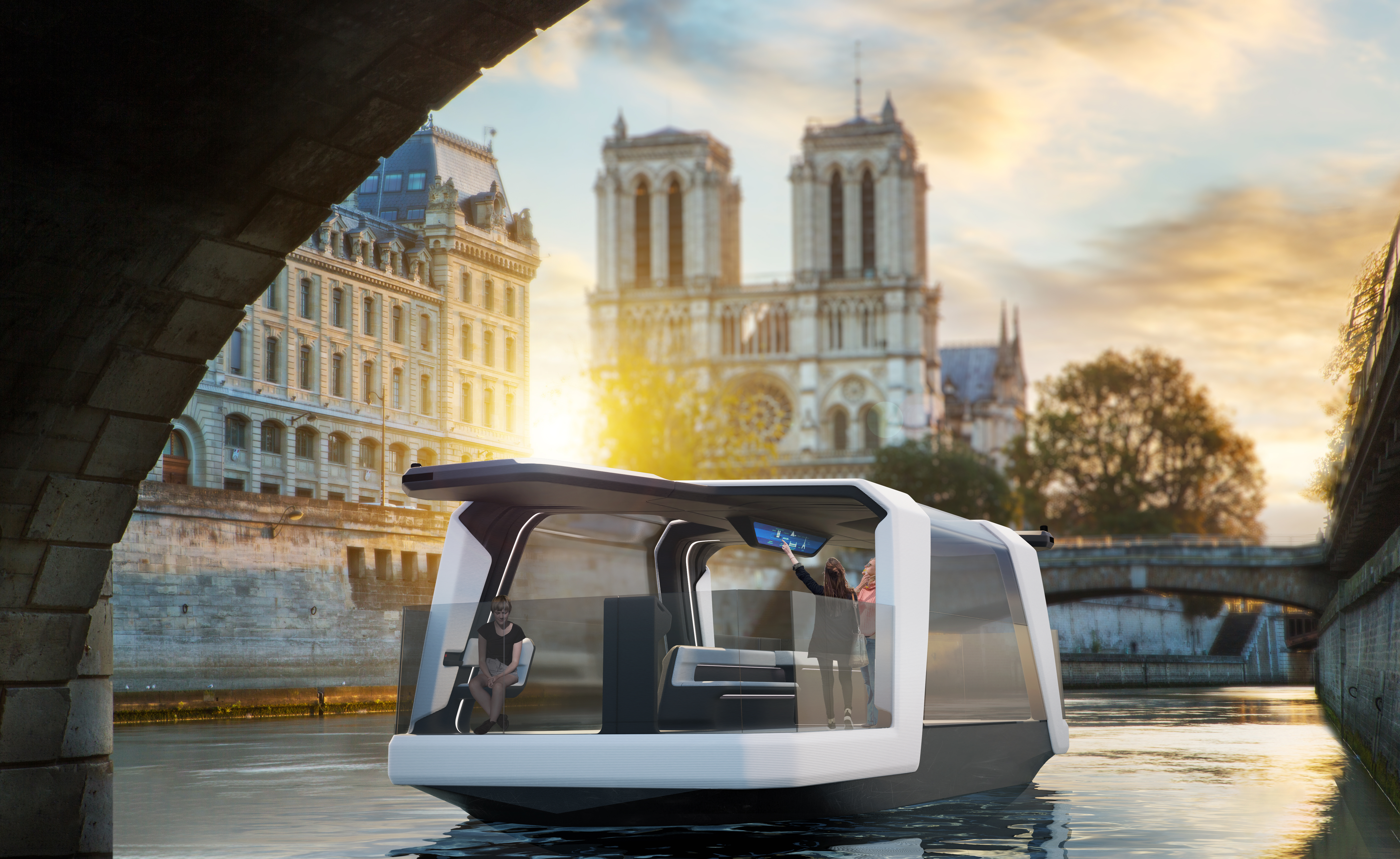 Roboat prototype on the river Seine 