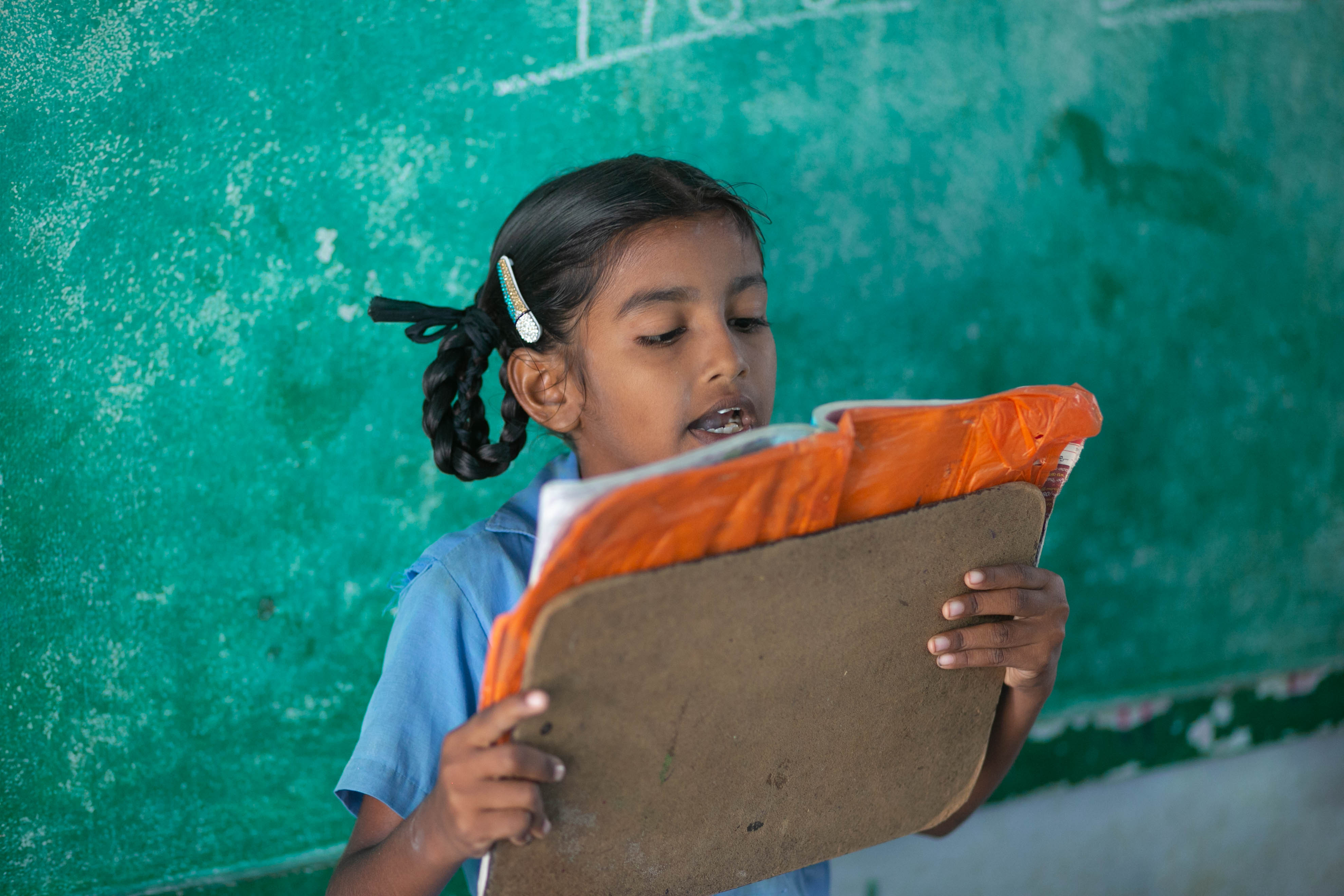 Girl at school in India